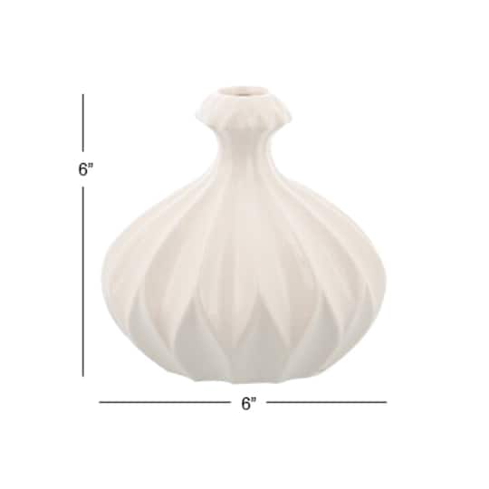White Stoneware Modern Vase Set